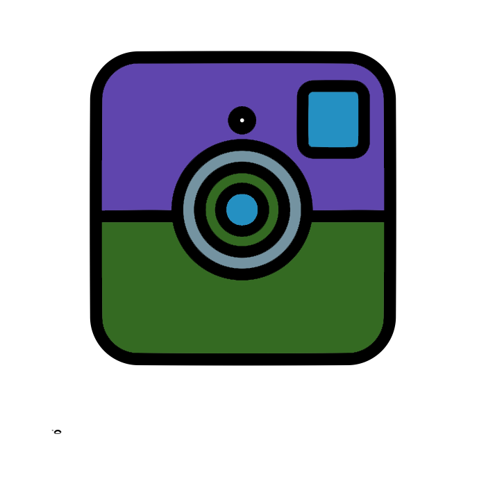 green,purple and blue flash camera logo for instagram
