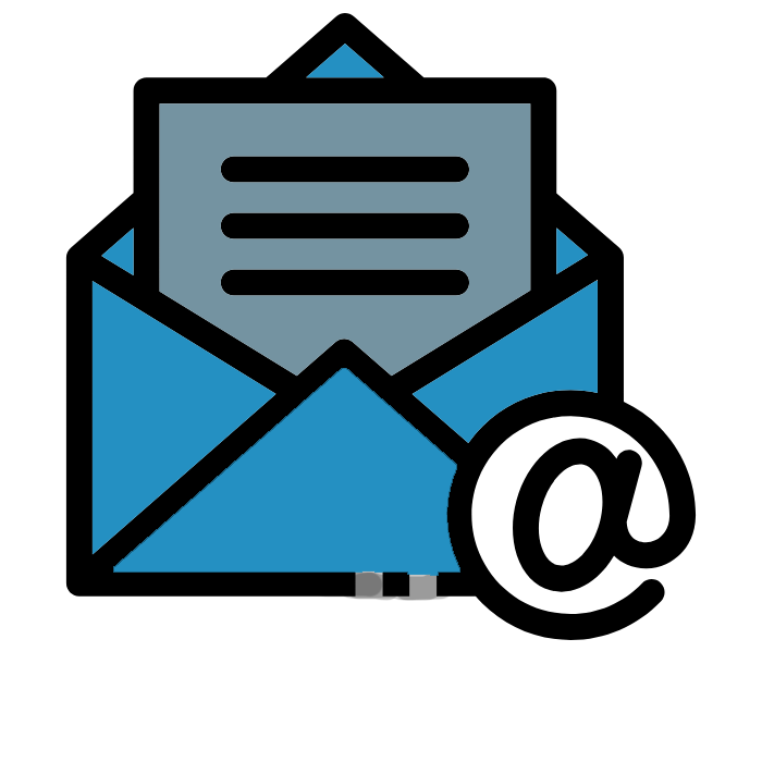 mail with mai paper coming out of it with an @ symbol on the bottom right corner